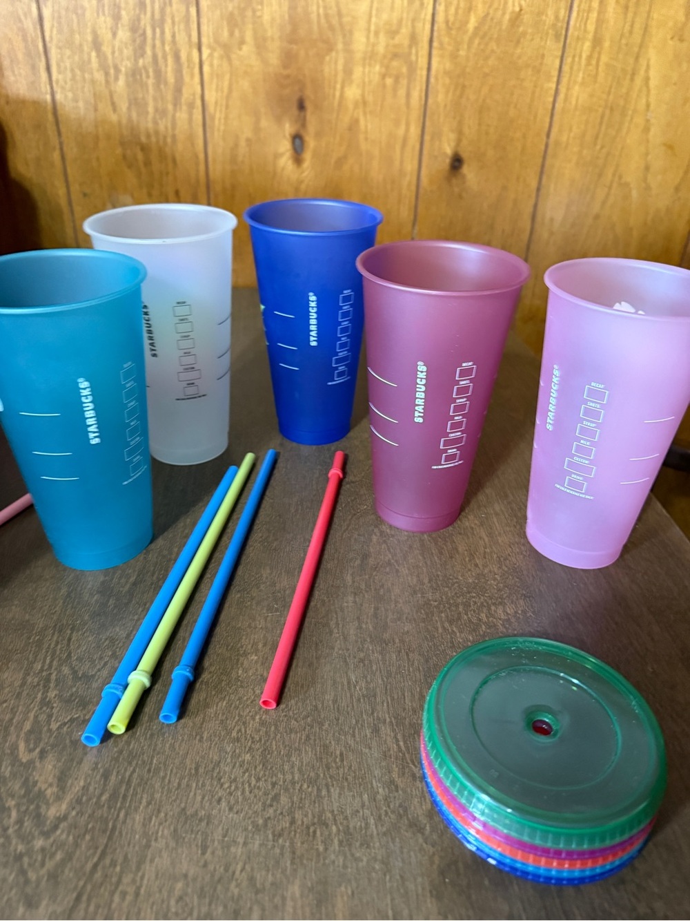 2020 Starbucks Hawaii Collection 24oz Set Of 5 Reusable Cold Cups With Straws - Picture 5 of 10